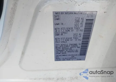 2014 Nissan Pathfinder Sv from USA, damaged, VIN 5N1AR2MMXEC649583